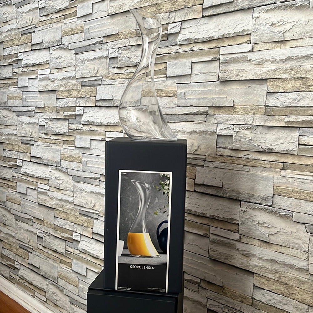 NIB George Jensen Cobra Carafe Glass Pitcher